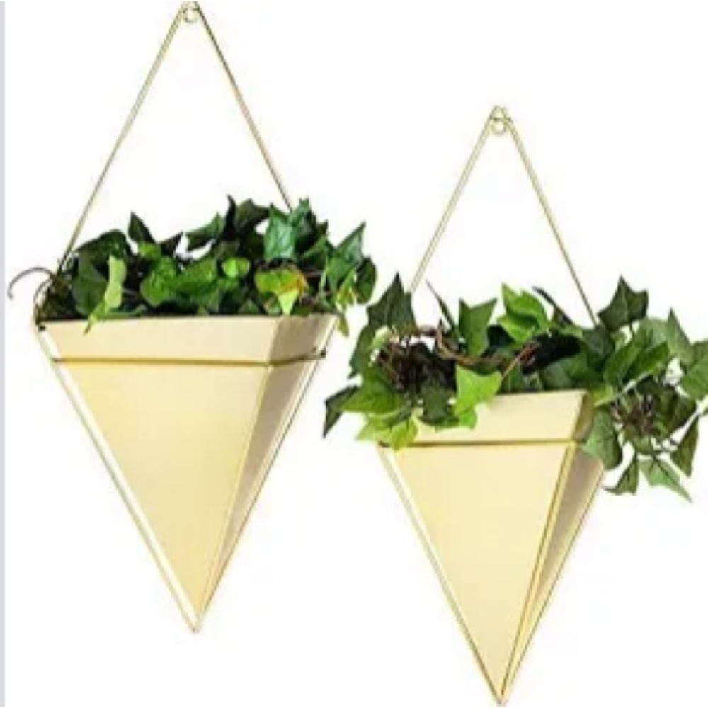 Dwell Studios Large Metal Planters Set of 2 Gold